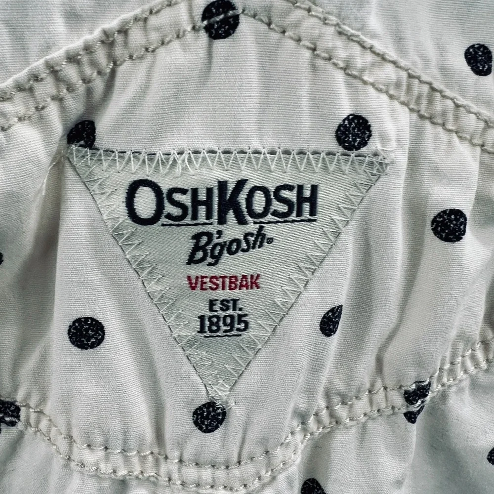 OshKosh Bgosh Girl 12 Months Polka Dot Shortalls Bib Overalls Summer Toddler